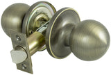 ProSource T3830V-PS Door Knob, Knob Handle, Metal, Antique Brass, 2-3/8 to 2-3/4 in Backset, 44 x 57 mm Strike