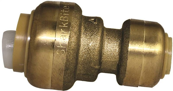 SharkBite U050LFA Tube Coupling, 1/2 x 1/4 in, Brass, 200 psi Pressure