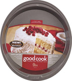 Goodcook 04016 Cake Pan, Round, 9 in Dia, Steel, Non-Stick: Yes, Dishwasher Safe: No