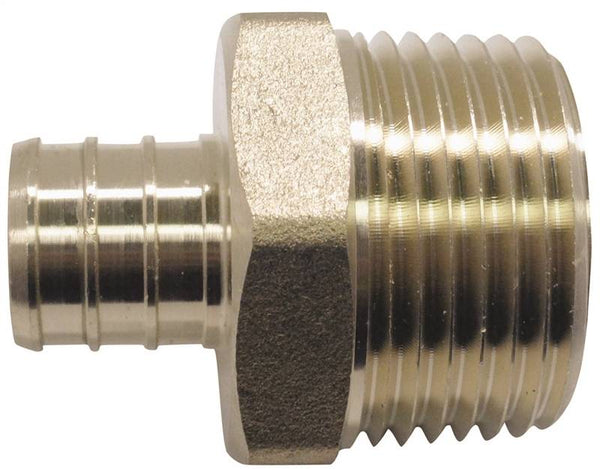 Apollo Valves APXMA341 Pipe Adapter, 3/4 x 1 in, PEX x MPT, Brass, 200 psi Pressure