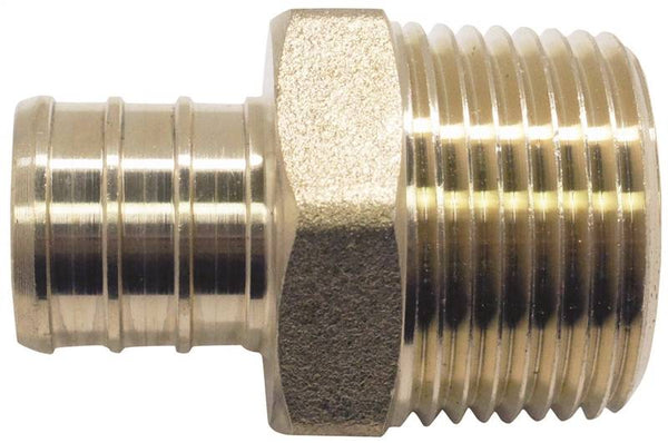 Apollo Valves APXMA34345PK Pipe Adapter, 3/4 in, PEX x MPT, Brass, 200 psi Pressure