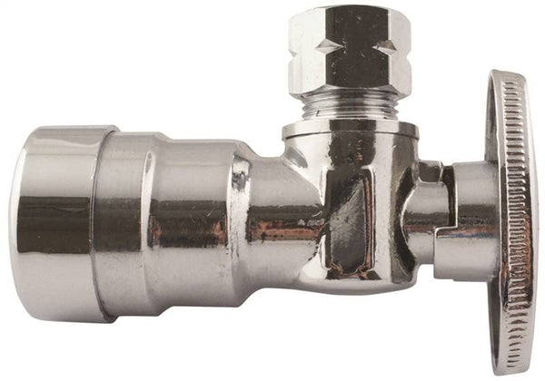 Apollo Valves APXPV1238A Stop Valve, 1/2 x 3/8 in Connection, Push-Fit x Compression, Brass Body
