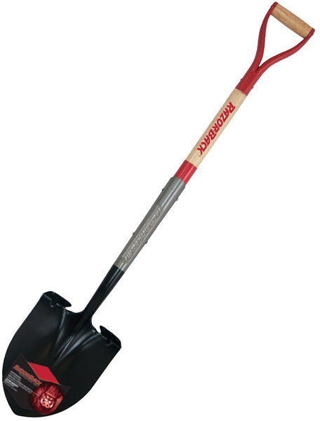 RAZOR-BACK 2594200 Digging Shovel, 9 in W Blade, Steel Blade, North American Hardwood Handle, D-Shaped Handle