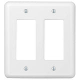 AmerTac Devon 935RRW Wallplate, 5 in L, 4-5/8 in W, 2 -Gang, Steel, White