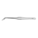 GENERAL 415 Utility Tweezer, Curved Point, Stainless Steel, Nickel, 6-1/2 in OAL