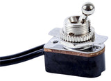 GB GSW-125 Toggle Switch, 125/250 VAC, SPST, Lead Wire Terminal, Steel Housing Material, Gray