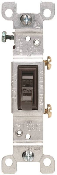Leviton S00-01451-02S Switch, 15 A, 120 V, Push-In Terminal, Thermoplastic Housing Material, Brown