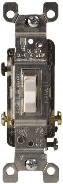 Leviton 1461-GLW Switch, 15 A, 120 V, Push-In Terminal, Thermoplastic Housing Material, Clear
