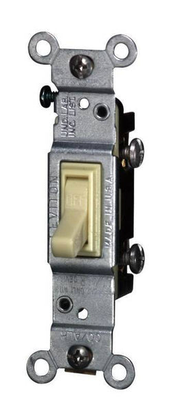 Leviton 2651-2I Switch, 15 A, 120 V, Push-In Terminal, Thermoplastic Housing Material, Ivory