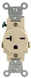 Leviton S01-05801-KIS Single Receptacle, 2 -Pole, 125 V, 20 A, NEMA: NEMA 5-20R, Ivory