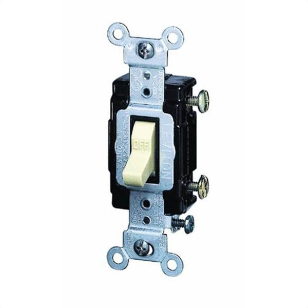 Leviton S01-CS115-2IS Switch, 15 A, 120/277 V, Push-In Terminal, NEMA WD-1, WD-6, Thermoplastic Housing Material