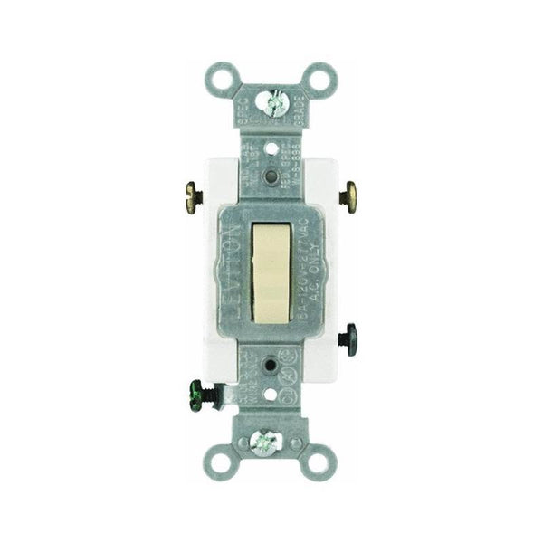 Leviton S01-CS315-2IS Toggle Switch, 15 A, 120/277 V, Screw Terminal, Thermoplastic Housing Material, Ivory