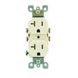 Leviton R56-T5820-0TS Duplex Receptacle, 2 -Pole, 20 A, 125 V, Side Wiring, NEMA: 5-20R, Light Almond