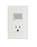 Leviton S04-T6525-00W Receptacle with LED Guide Light, 1 -Pole, 125 V, 15 A, Side Wiring, White