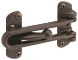 Defender Security U 10309 Swing Bar Lock, 3-7/8 in L, 2-1/2 in W, Zinc, Classic Bronze