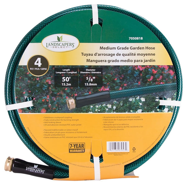 Landscapers Select BL5820050HM Garden Hose, 50 ft L, Female x Male, PVC, Green