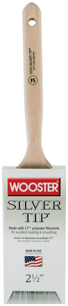 WOOSTER 5220-2-1/2 Paint Brush, 2-1/2 in W, 2-15/16 in L Bristle, Polyester Bristle, Flat Sash Handle