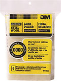 3M 10119NA Steel Wool, 4 in L, 5-1/4 in W, #0000 Grit, Super Fine