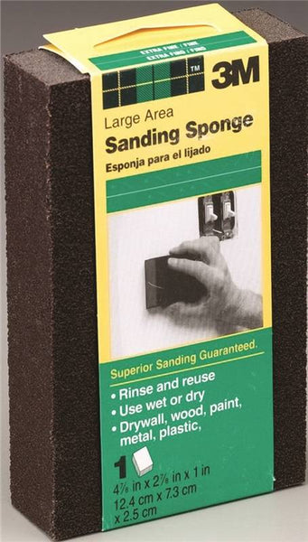 3M DSFM-F-ESF-10 Sanding Sponge, 4-7/8 in L, 2-7/8 in W, Fine, Medium, Aluminum Oxide Abrasive