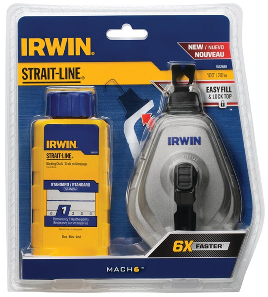 IRWIN 1932889 Chalk Reel, 100 ft L Line, 6:1 Gear Ratio