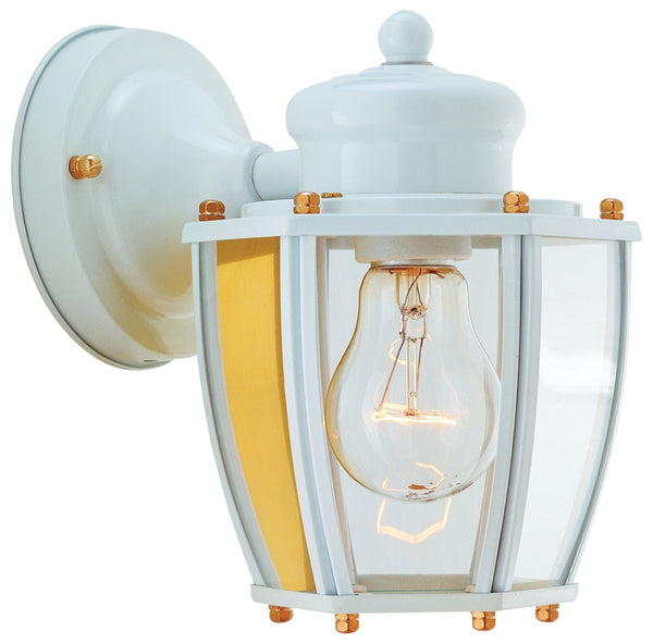 Boston Harbor HV-66961-WH Outdoor Wall Lantern, 120 V, 60 W, Steel Fixture, White Fixture