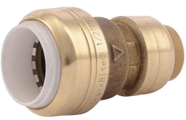 SharkBite UIP4008A Transition Pipe Coupling, 1/2 in, Brass, SCH 40, SCH 80, SCH 180 Schedule, 200 psi Pressure