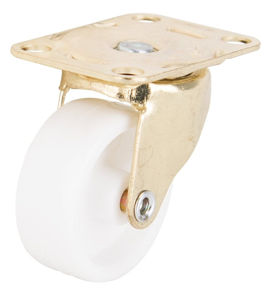 ProSource JC-B12-PS Swivel Caster, 1-5/8 in Dia Wheel, 5/8 in W Wheel, Plastic Wheel, White, 50 lb