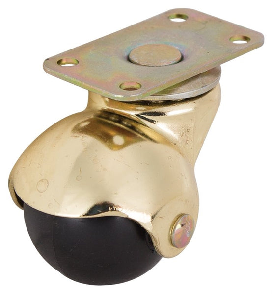 ProSource JC-E01-PS Ball Caster, 1-5/8 in Dia Wheel, 1-5/8 in W Wheel, PP Wheel, Black, 70 lb, Steel Housing Material