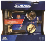 Schlage Flair Series FB50NVFLA505 Knob Lockset, 2 Grade, Keyed Alike Key, Steel, Brass, 2-3/8 x 2-3/4 in Backset