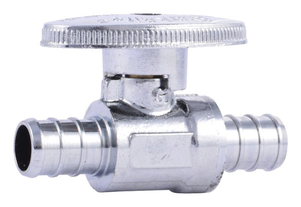 SharkBite COLORmaxx Series 23063LF Straight Stop Valve, 1/2 in Connection, Barb, 80 psi Pressure, Brass Body