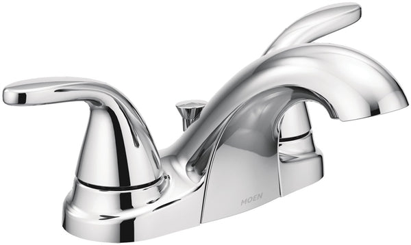 Moen Adler Series WS84403 Bathroom Faucet, 1.2 gpm, 2-Faucet Handle, 3-Faucet Hole, Metal, Chrome Plated, Lever Handle