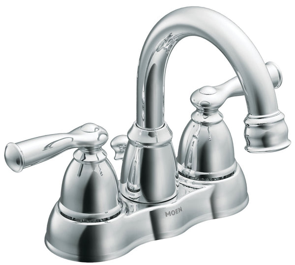 Moen Banbury Series WS84913 Bathroom Faucet, 1.2 gpm, 2-Faucet Handle, Metal, Chrome Plated, Lever Handle