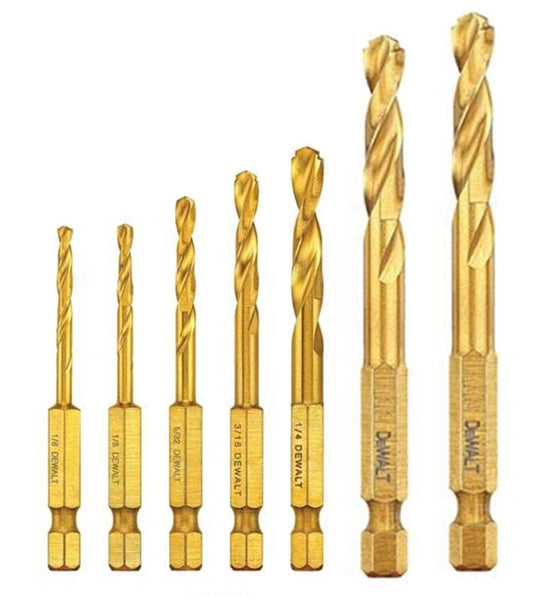 DeWALT Impact Ready DD5157 Drill Bit Set, 7-Piece, Steel, Titanium-Coated