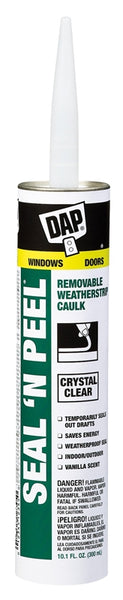 DAP Seal-N-Peel 18351 Weatherstrip Sealant, Clear, 40 to 100 deg F, 10.1 oz Cartridge