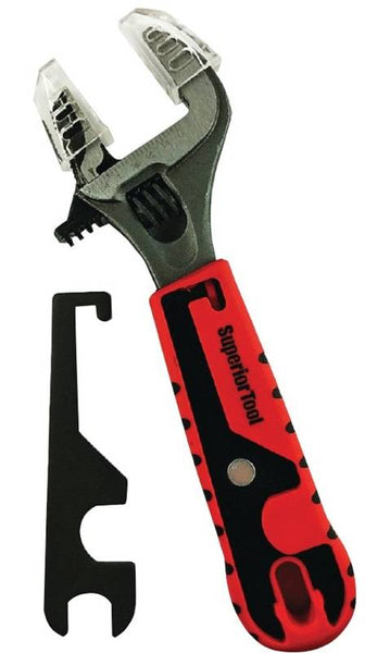 SUPERIOR TOOL 03842 Angle-Stop Combination Wrench, 9-3/8 in OAL, Metal, Cushion Grip Handle