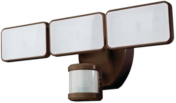 Heath Zenith HZ-5872-BZ Motion Activated Security Light, 120 V, 3-Lamp, LED Lamp, 2500 Lumens