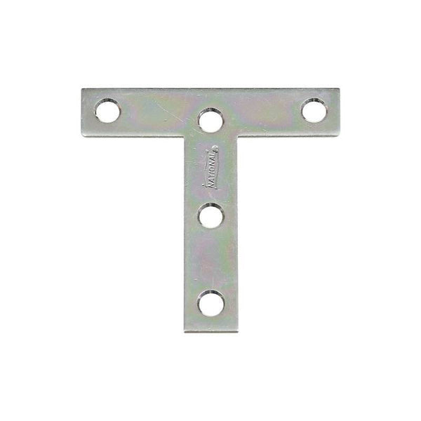 National Hardware V116 Series N113-704 T-Plate, 3 in L, 0.07 in Thick, Steel, Zinc