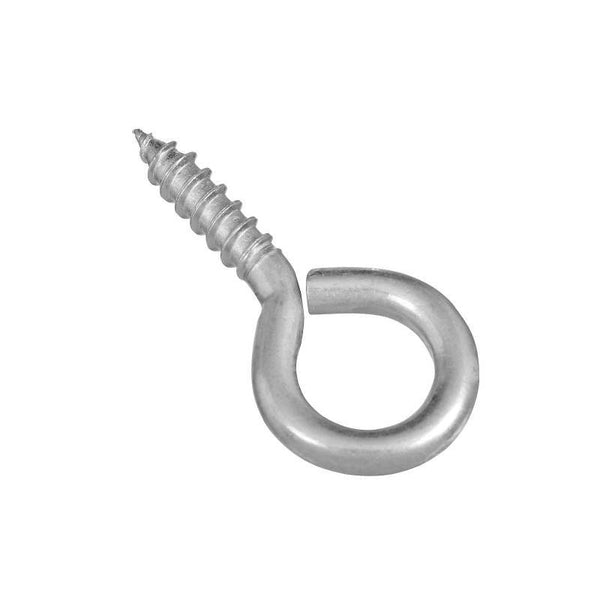 National Hardware N119-198 Screw Eye, #4, 0.94 in L Thread, 2.19 in OAL, 65 lb Working Load, Steel, Zinc