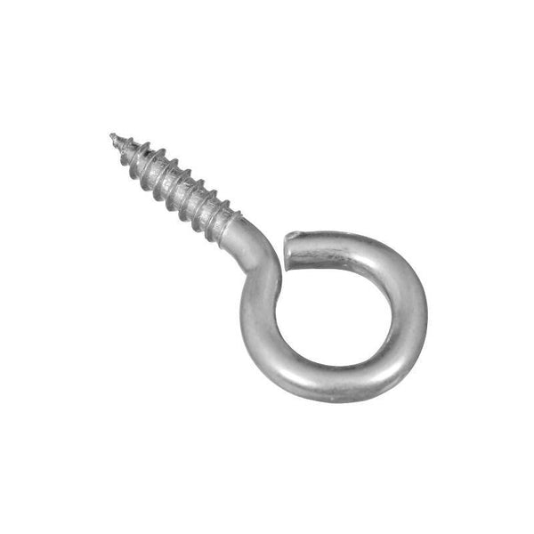 National Hardware N119-263 Screw Eye, #8, 0.69 in L Thread, 1.62 in OAL, 30 lb Working Load, Steel, Zinc