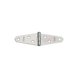 National Hardware N127-365 Strap Hinge, 1-1/16 in W Frame Leaf, 0.05 in Thick Leaf, Steel, Zinc, Fixed Pin, 18 lb