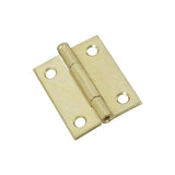 National Hardware N141-879 Narrow Hinge, 2 in W Frame Leaf, 0.056 in Thick Frame Leaf, Steel, Brass, 10 lb