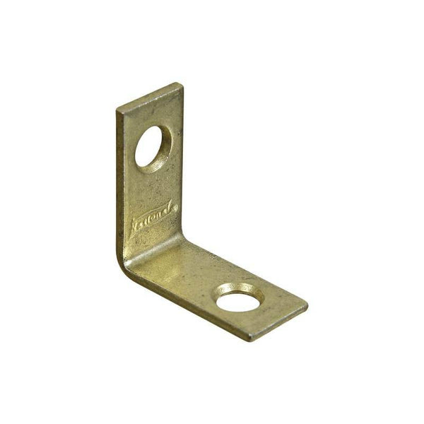 National Hardware V115 Series N190-819 Corner Brace, 1 in L, 1/2 in W, 1 in H, Steel, Brass, 0.07 Thick Material