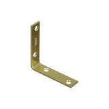 National Hardware V115 Series N190-850 Corner Brace, 3 in L, 3/4 in W, 3 in H, Steel, Brass, 0.11 Thick Material