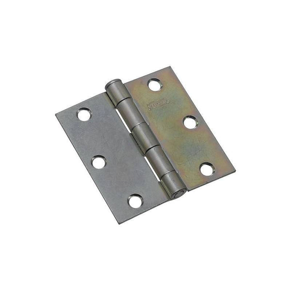 National Hardware N195-651 Broad Hinge, 3 in W Frame Leaf, 0.08 in Thick Frame Leaf, Cold Rolled Steel, Zinc, 50 lb