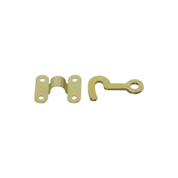 National Hardware V1841 Series N211-938 Hook and Staple, Solid Brass, Solid Brass