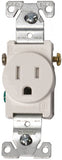 Eaton Wiring Devices TR817W-BOX Single Receptacle, 2 -Pole, 125 V, 15 A, Side Wiring, NEMA: NEMA 5-15R, White