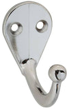 National Hardware V162 N274-167 Cloth Hook, 35 lb, 1-Hook, Zinc, Chrome