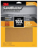 3M SandBlaster Series 20220-G-4 Sandpaper, 11 in L, 9 in W, 220 Grit, Fine, Aluminum Oxide Abrasive