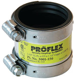 FERNCO P3001-150 Transition Shielded Coupling, 1-1/2 x 1-1/2, 1-1/4 in, PVC, SCH 40 Schedule, 4.3 psi Pressure