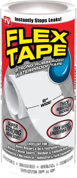 FLEX TAPE TFSWHTR0805 Waterproof Tape, 5 ft L, 8 in W, Rubber Backing